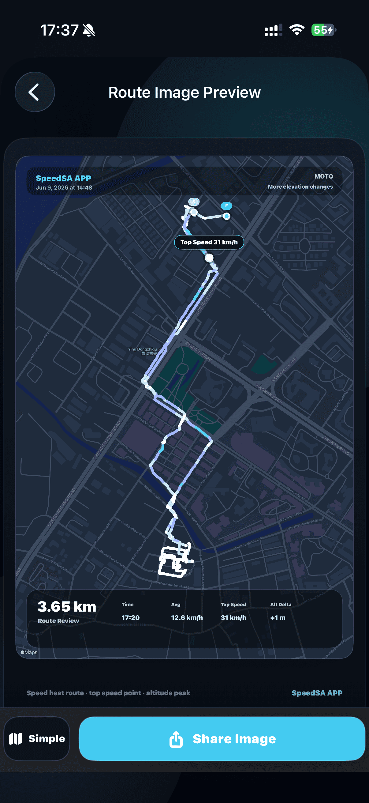 SpeedSA route image preview